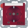 Berker 41101915 S1/B.x Schuko Steckdose mit Kontroll-LED und Aufdruck EDV rot matt