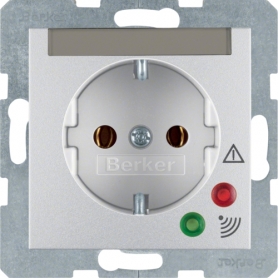 Berker 41081404 S1/B.1/B.3 Schuko socket avec protection contre les surtensions alu