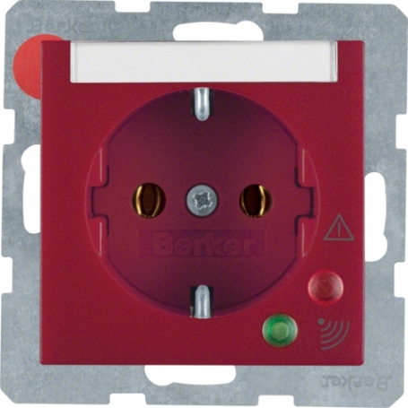 Berker 41081962 S1/B.1 vtičnica - priključek z zaščito pred preobremenitvijo rdeča