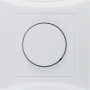 Berker 11308989 S1 Rotary dimmer cover with frame polar white gloss