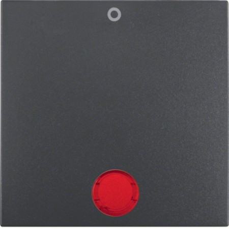 Berker 16241606 S1/B.x Πλήκτρο με κόκκινο φακό, ματ ανθρακί