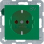 Berker 47431903 S1/B.x Schuko socket with imprint SV green matt