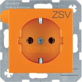 Berker 47431907 S1/B.x Schuko socket with print ZSV orange matt
