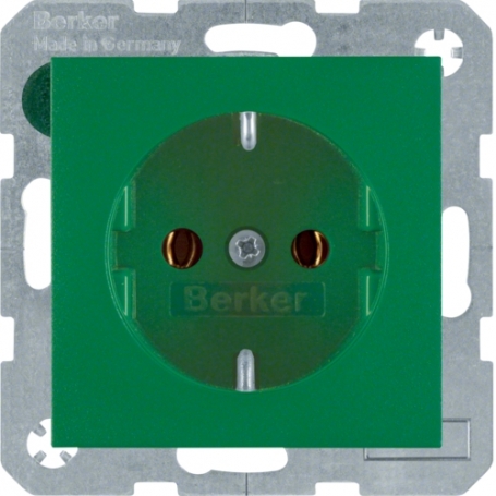 Berker 47431913 S1/B.x Schuko outlet green matt