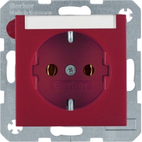 Berker 47501902 S1/B.x Schuko socket with red matt