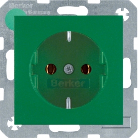 Berker 41431913 S1/B.x Schuko socket with screw terminals green matt