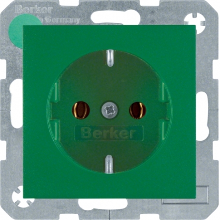 Berker 41431913 S1/B.x Schuko socket avec des terminaux de vis vert mat