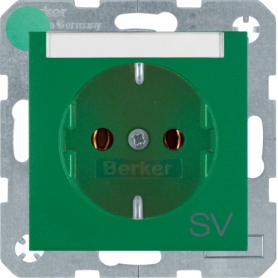 Berker 47501913 S1 Schukodose green print SV and label field