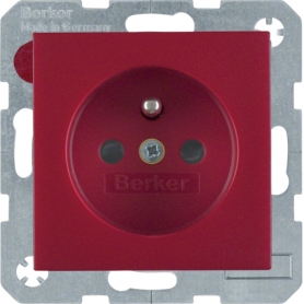 Berker 6765760062 Enchufe S1/B.1 con alfiler, rojo