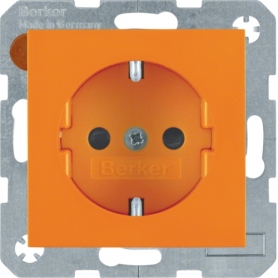 Berker 47238914 S1/B.x Schuko socket with increased contact protection orange shiny