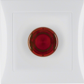 Berker 51018989 S1 Stiegenhaus-Taster avec bouton rouge (o.lamp) blanc blanc brillant