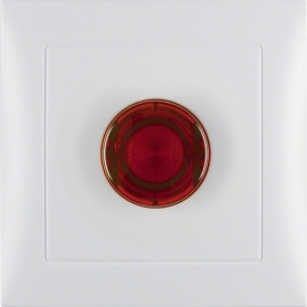 Berker 51019909 S1 Stiegenhaus-Taster mit rotem Knopf (o.Lampe), polarweiß matt