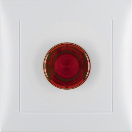 Berker Kóreai22 S1 Stiegenhaus-Taster s červeným tlačidlom (o.Lampe), polar biely matt