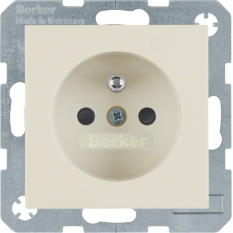 Berker 6768768982 S1 SD con pin de contacto protector. Protección de contacto crema blanca brillo