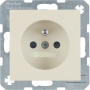 Berker 6768768982 S1 SD with protective contact pin. Contact protection cream white gloss