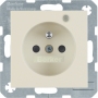 Berker 6765098982 S1 SD with protective contact pin and control LED, cream white glossy