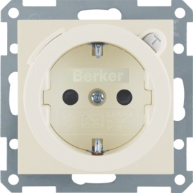 Berker 47088982 S1 Schuko zásuvka s prepínačom ochrany FI, cremeweiss lesklý