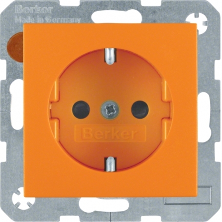 Berker 47231914 S1/B.x Schuko socket with erh.Berührschutz orange matt