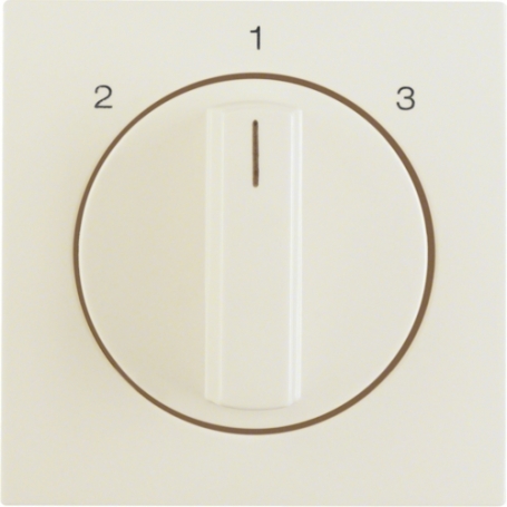 Berker 10848982 S1 pièce centrale avec bouton rotatif pour interrupteurs 3 étapes cremeweiss gloss.