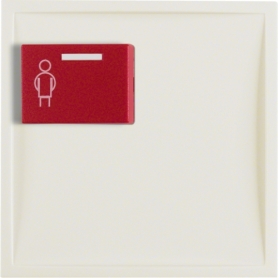 Berker 12168982 S1/B.x Pièce centrale avec bouton rouge, blanc crème brillant