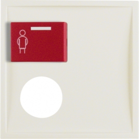 Berker 12178982 S1/B.x Central piece with red call button above and plug-in opener, cream white glossy