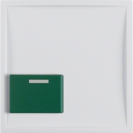 Berker 12518989 S1/B.x Central piece with green setting button, polar white glossy