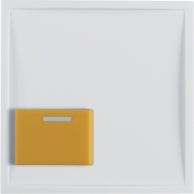 Berker 12528989 S1/B.x Pièce centrale avec bouton de réglage jaune, blanc polaire brillant