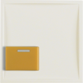 Berker 12528982 S1/B.x pièce centrale avec bouton de réglage jaune, blanc crème brillant