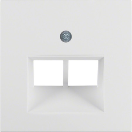 Berker 14098989 S1/B.x Zentralstück für UAE Datendosen 2fach, polarweiß glänzend