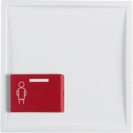 Berker 12199909 S1/B.1 Central piece with red call button below, polar white