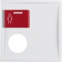 Berker 12179909 S1/B.x Pièce centrale avec bouton d'appel rouge haut et bas ouvert, blanc polaire mat