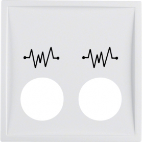 Berker 12449909 S1/B.1 Zentralstück mit 2 Steck- öffnungen und Aufdruck, polarweiß