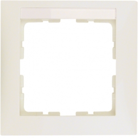 Berker 10118912 S1 cadre 1x avec étiquette champ crème blanc brillant