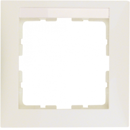 Berker 10118912 S1 marco 1x con etiquetado campo crema brillante