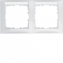 Berker 10228919 S1 Frame 2x horizontal with labeling field polarwhite gloss