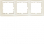 Berker 10238912 S1 Frame 3x horizontal with labeling field creamwhite glossy