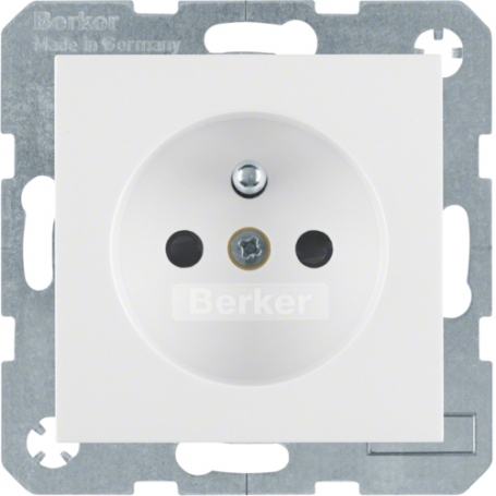 Berker 6765768989 S1/B.x z zaščitnim stikom, polarno-bela