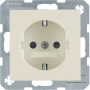 Berker 41238982 S1 Schuko socket with child protection and screw terminals, cream white glossy