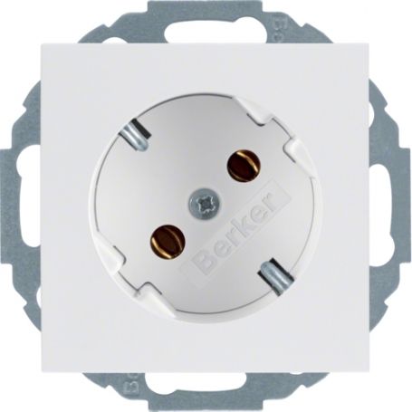 Berker 47271909 S1/B.x Schuko socket 45 grado polar blanco mate