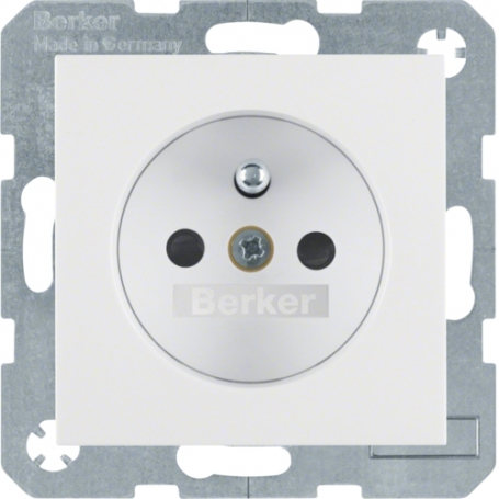 Berker 6765761909 Enchufe S1/B.x con alfombra polar blanco de tierra mate