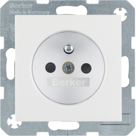 Berker 6765761909 S1/B.x socket with grounding pin polarwhite matt