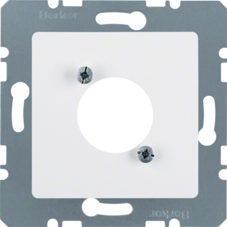 Berker 14121909 S1/B.x central plate for XLR round connector D-Serie, polar white matt