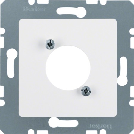 Berker 14121909 S1/B.x central plate for XLR round connector D-Serie, polar white matt