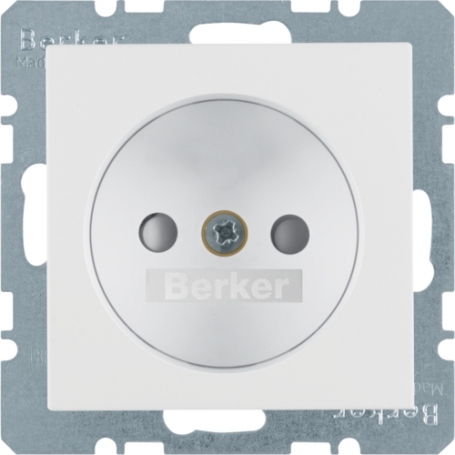 Berker 6167031909 S1/B.x socket without protective contact polarwhite matt