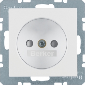 Berker 6167331909 Prise S1/B.1/B.7 sans contact protecteur avec protection des enfants, blanc polaire