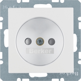 Berker 6167331909 S1/B.1/B.7 Steckdose ohne Schutzkontakt mit Kinderschutz, polarweiß