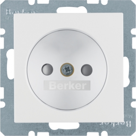 Berker 6167331909 Prise S1/B.1/B.7 sans contact protecteur avec protection des enfants, blanc polaire