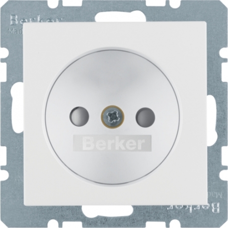 Berker 6167331909 S1/B.1/B.7 socket without protective contact with child protection, polar white
