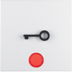 Berker 16511969 S1/B.x rocker with red lens and removable symbol for door, polar white matt