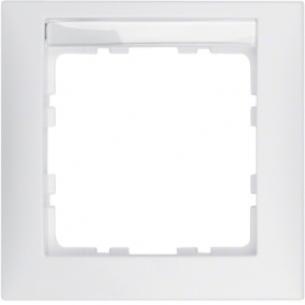 Berker 10119919 S1 frame 1x con etiquetado campo polarwhite matt
